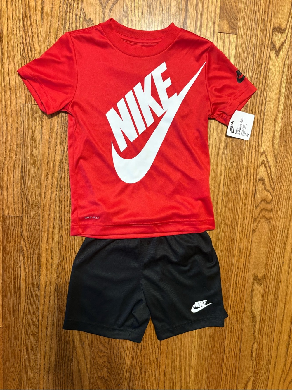 Nike Red Short Sleeve Tee with Black Logo